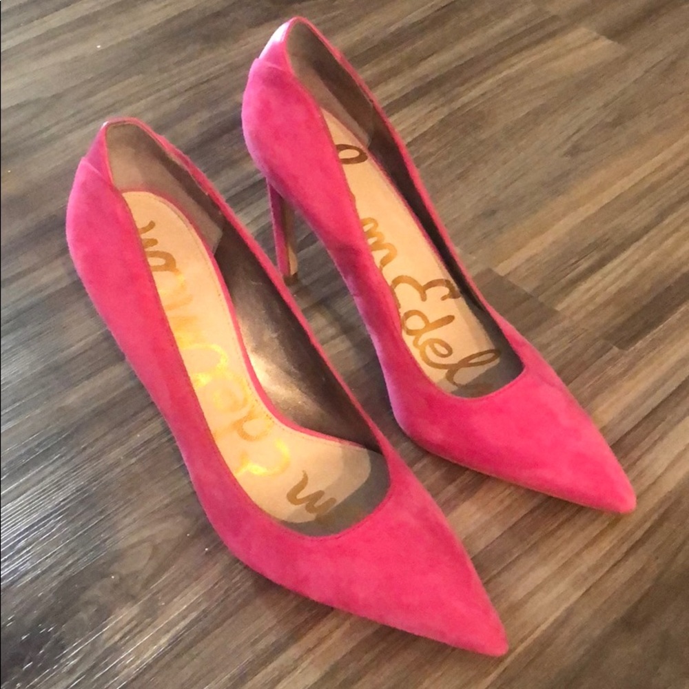 Sam Edelman pink suede heels size 7.5